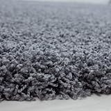 Abaseen Shaggy Rug Dark Grey 60x110 cm Modern Non-Slip Thick Pile view 3