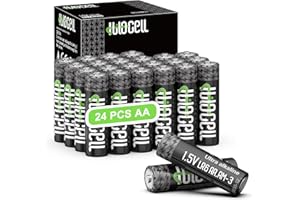 hilocell AA Batteries 24 Pack, Double A Alkaline Batteries Bulk Heavy Duty, 10-Year Shelf Life, Long-Lasting 1.5V for TV Remote Control, Toys, Flashlights, PC Mouse - 24 Count