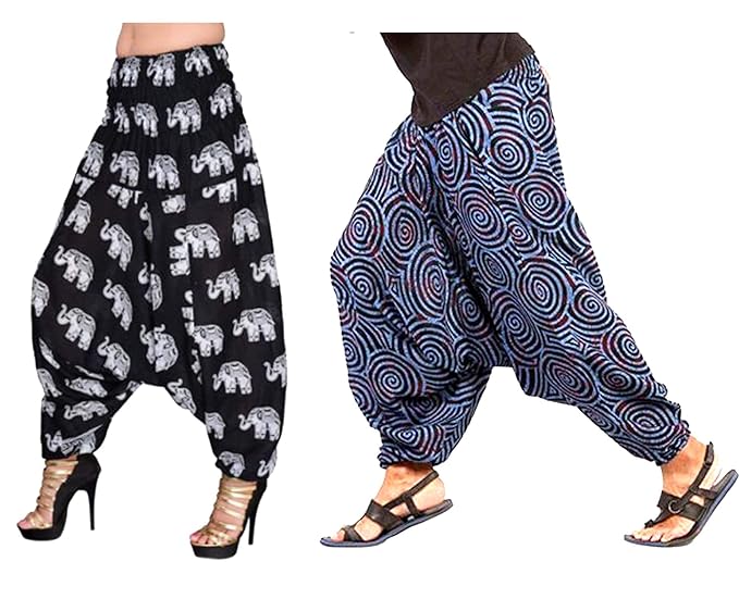 Harem Yoga Cotton Pajama Pants Trouser for Men & Women White Combo of - 2 pieces