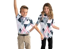 YATTA GOLF Yatta Youth Polo Just Beachy Golf Polo - Unisex Small Athletic Fit, Wrinkle Resistant, Moisture Wicking, 4-Way Stretch
