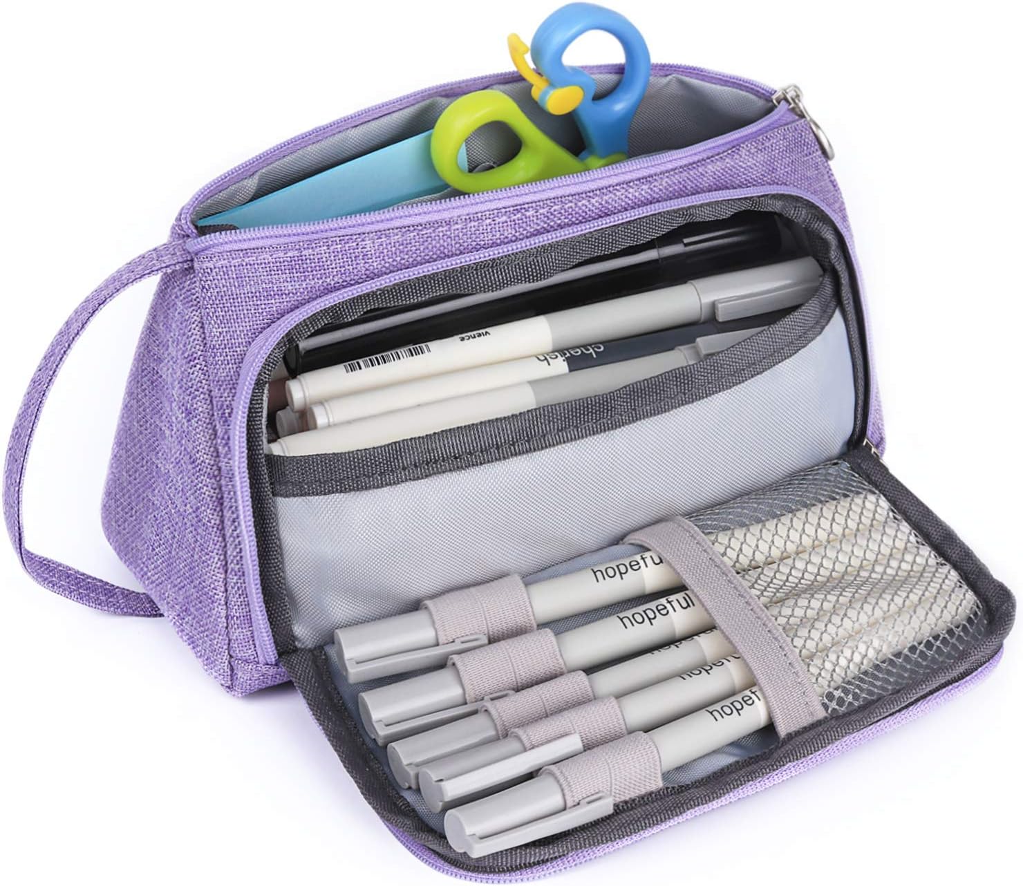 Mokani Pencil Pouch, Big Capacity Pencil Pen Case with Handle, Canvas