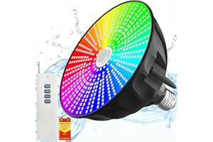TENKOO Pool Lights for Inground Pool 120V 66W Led Pool Light RGB Color Changing Pool Light Bulb with Remote Control, E26/E27 Replacement for Pentair Hayward Fixture