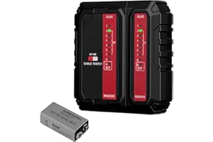 Mcbazel Professional Cable Tester – RJ11/RJ45 Network & Telephone Line Tester with Live Wire Detection,Short/Open Circuit Fin