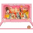 DTESL 4D Pop Up Mothers Day Card with ligh, Cat Mother's Day Card For Mom, Living Room, Cat Themed