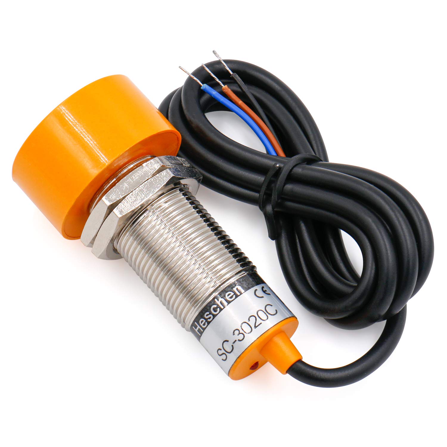Heschen Inductive Proximity Sensor Switch, SC-3020C, Detector 20mm, 6-36VDC 300mA, PNP Normally Open(NO), 3 Wire