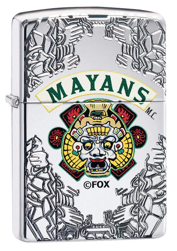 Zippo Unisex's Mayans M.C. Pocket Lighter, High Polish Chrome, One Size