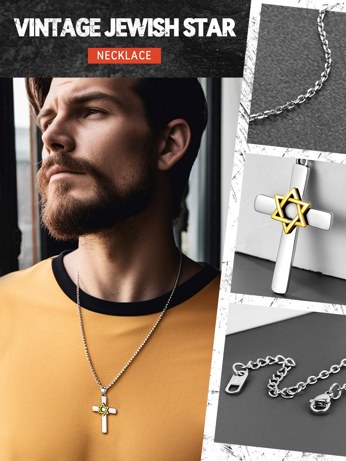 FaithHeart 925 Sterling Silver Necklace for Women, Celtic Knot/Star of David/Opal Pendant Necklaces with Rolo Chain Dainty Amulet Jewelry Gifts for Women