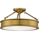Minka Lavery 4177-249 Harbour Point Semi-Flush, 3-Light, 300 Total Watts, 19-in H x 9.75-in W, Liberty Gold