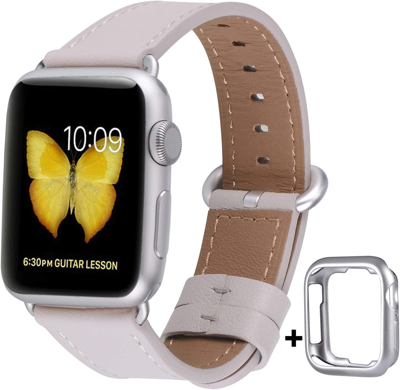 Leather Band Compatible with Apple Watch 38mm 40mm 42mm 44mm Women Men Strap for iWatch SE Series 6 5 4 3 2 1
