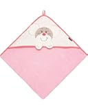 Morgenstern Children Hooded Towel with Mouse Embroidery 39" x 39" (100 x 100 cm) pink