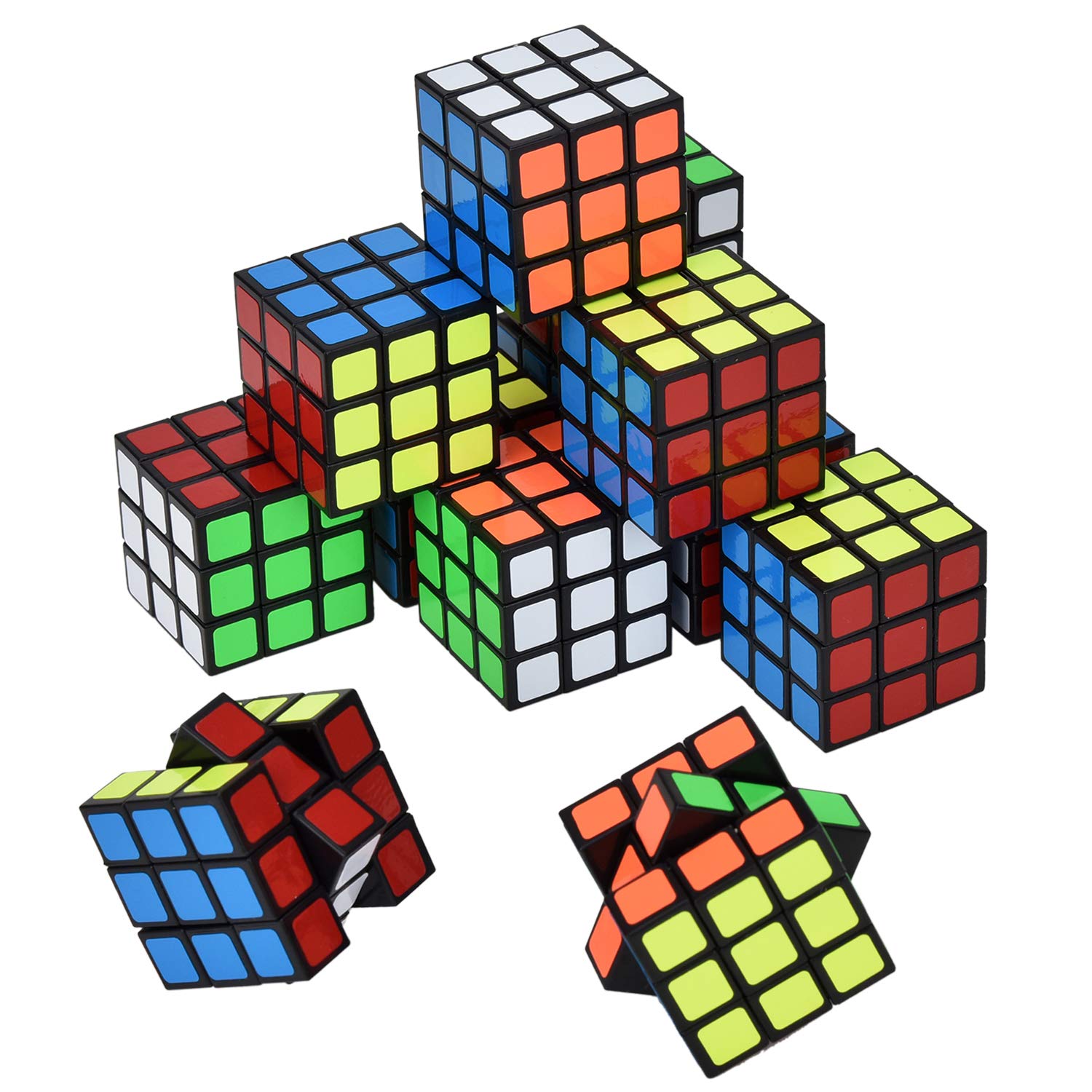 Willingood Puzzle Magic Cube 3x3 12pk 3 * 3 * 3cm, Party Bags Fillers for Kids, Christmas Party Bag Fillers for Children