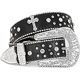 Balteus Sparkly Rhinestone Diamond Sequin Studded Belt for Men & Women - Western Cowgirl Cowboy Style