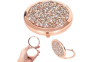 Nivofu Compact Mirror, Double-Sided Folding Mini Pocket Mirror, 2.75 inch 1x/2x Magnification Portable Travel Makeup Mirror f