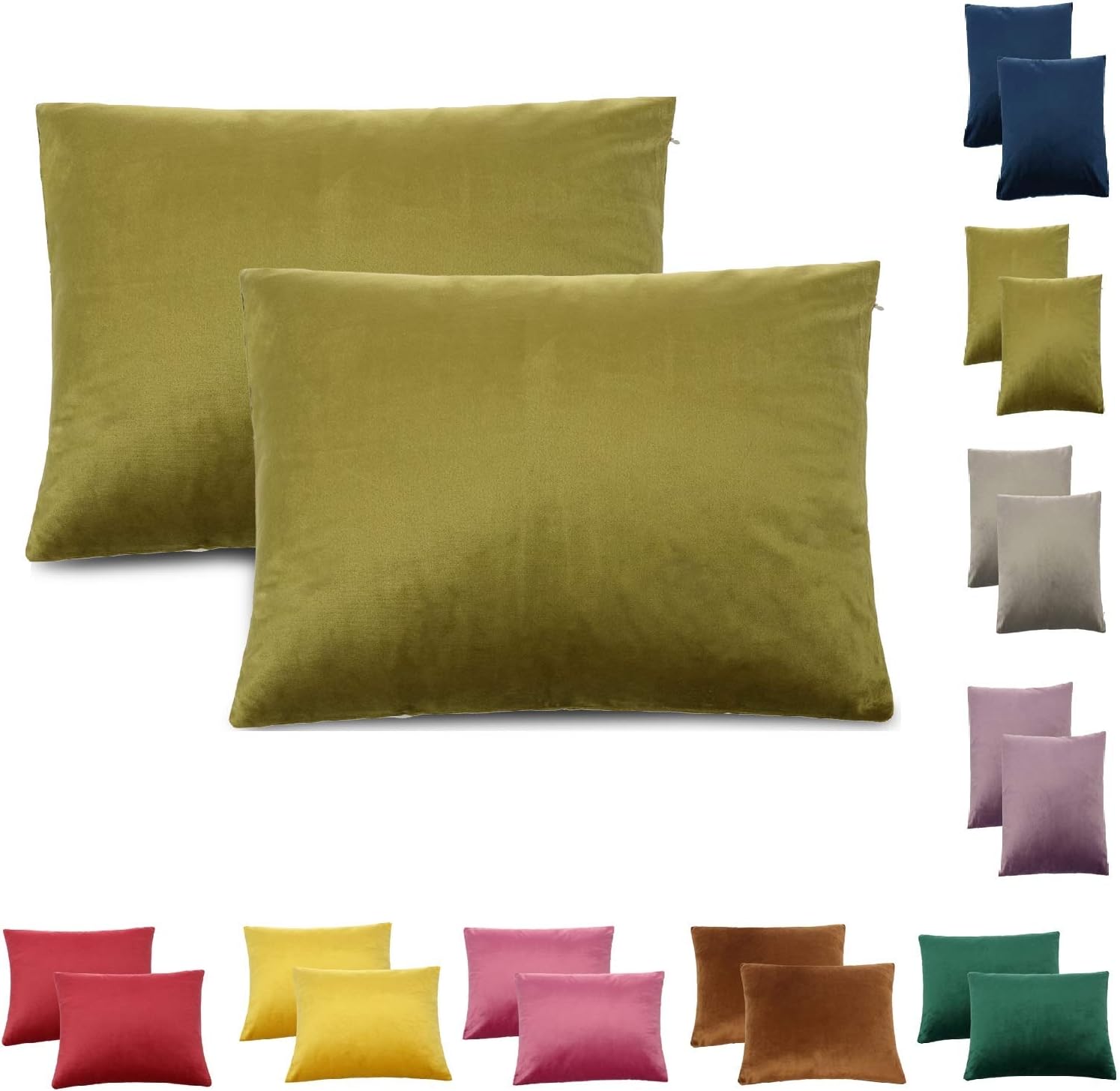 Kissenbezug Aus Samt – In Burgunder, 40x60 Cm | Mit Reißverschluss, Für Sofa, Bett & Garten | 1er Set