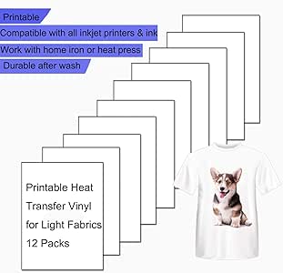 amazoncom printable heat transfer vinyl paper for inkjet printers