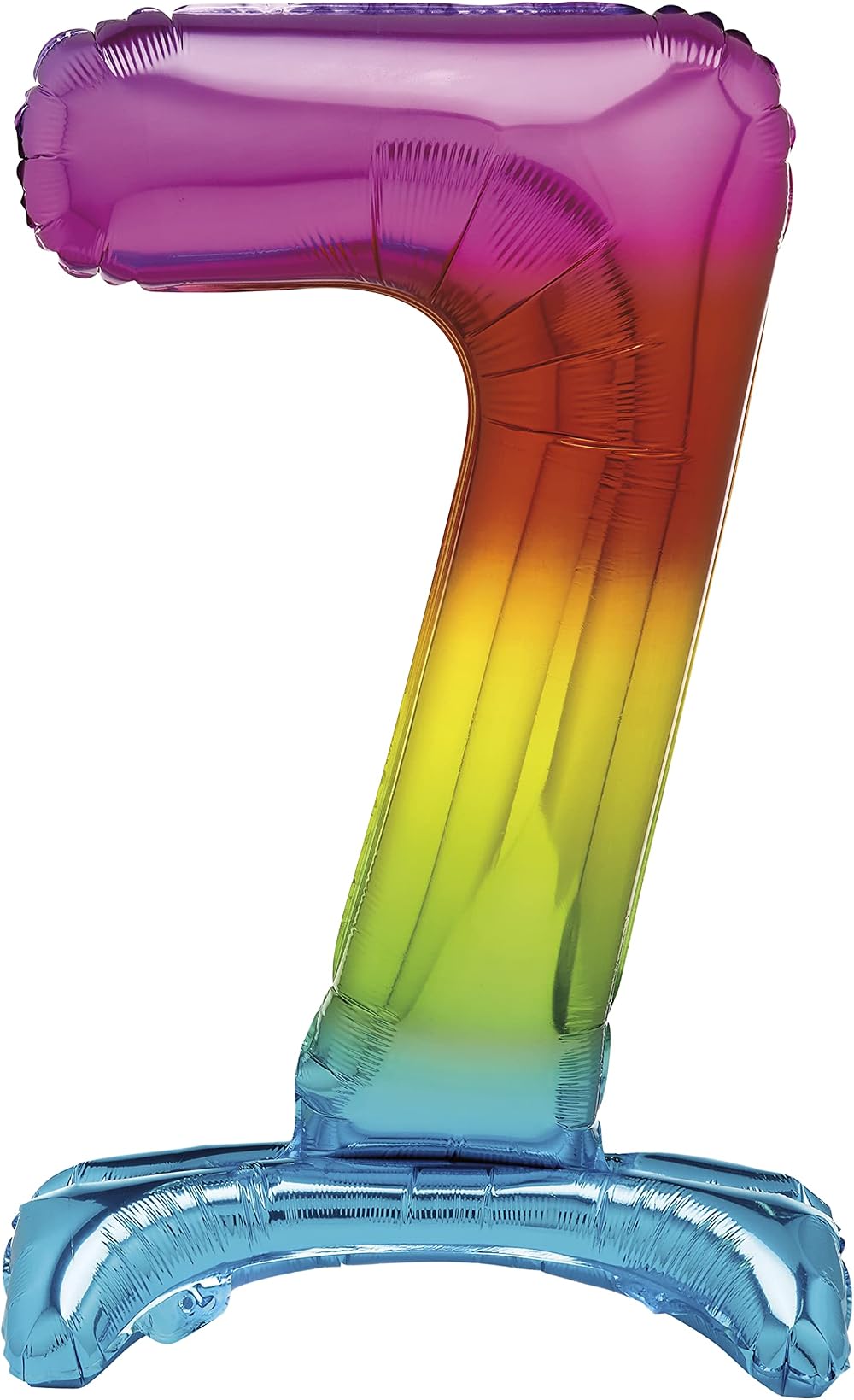 Unique Rainbow Standing Number 7 Foil Balloon 30 Inches