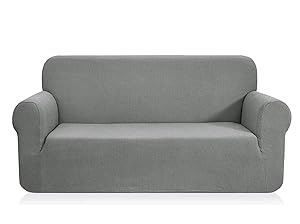 CHUN YI 1-Piece Jacquard High Stretch Sofa Cover, Polyester and Spandex 3 Seater Cushion Sofa Slipcover Coat, Furniture Protector for Couch and Sofa (Sofa, Dove Gray)