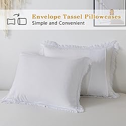 Andency White Comforter Set Queen, 3 Pieces Boho