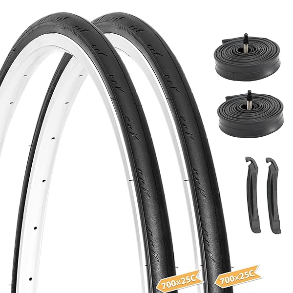 HYCLINE ROAD BIKE TIRES SET: 2-PACK 700X25C(25-622) FOLDING...