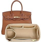 LOUKAYCCI Felt Purse Organizer insert for birkin 35 bag organizer Handbag Insert (Beige, BK35)