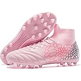 DGJG Boys Girls Soccer Cleats Youth Training Football Cleats High-top Soccer Shoes for Little/Big Kid