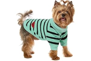Preferhouse Dog Shirts for Small Dogs, Striped T-Shirts Dog Vest Pet Apparel Tee Shirts Spring Summer Suitable for Small and Medium Large Pets French Bulldog Bichon, Turquoise S