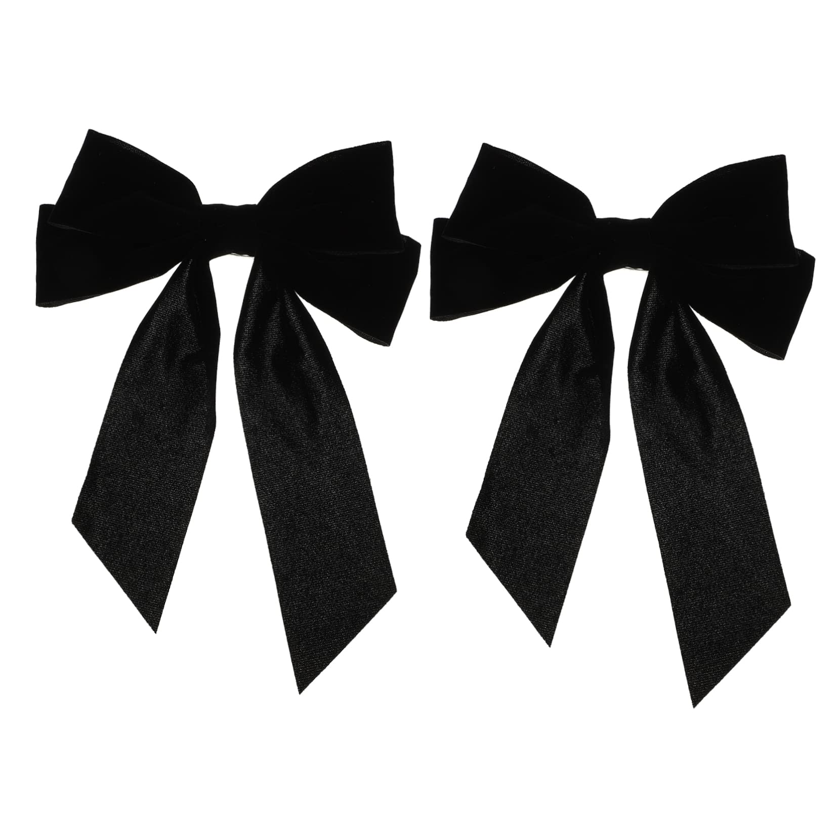 BIUDECO 2 Pcs Silky Satin Bow Hair Clips for Women Solid Color Bowknot Barrettes Hair Accessories Elegant Hairpins for Girls and Women for Everyday Use and Special Occasions