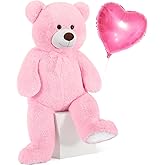Toys Studio Big Pink Bear 36in Plush Giant Teddy Bear Stuffed Animal Cute Teddies for Girls Baby Shower, Super Soft Cuddly Teddy Plush Toy for Girlfriend Women Valentine's Day Gift