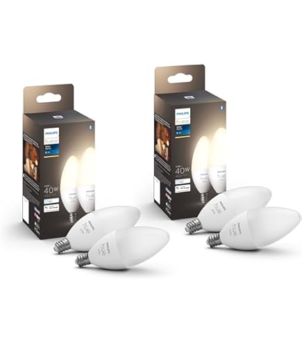 Philips Hue Smart 40W B39 Candle-Shaped LED Bulb - Soft Warm White
