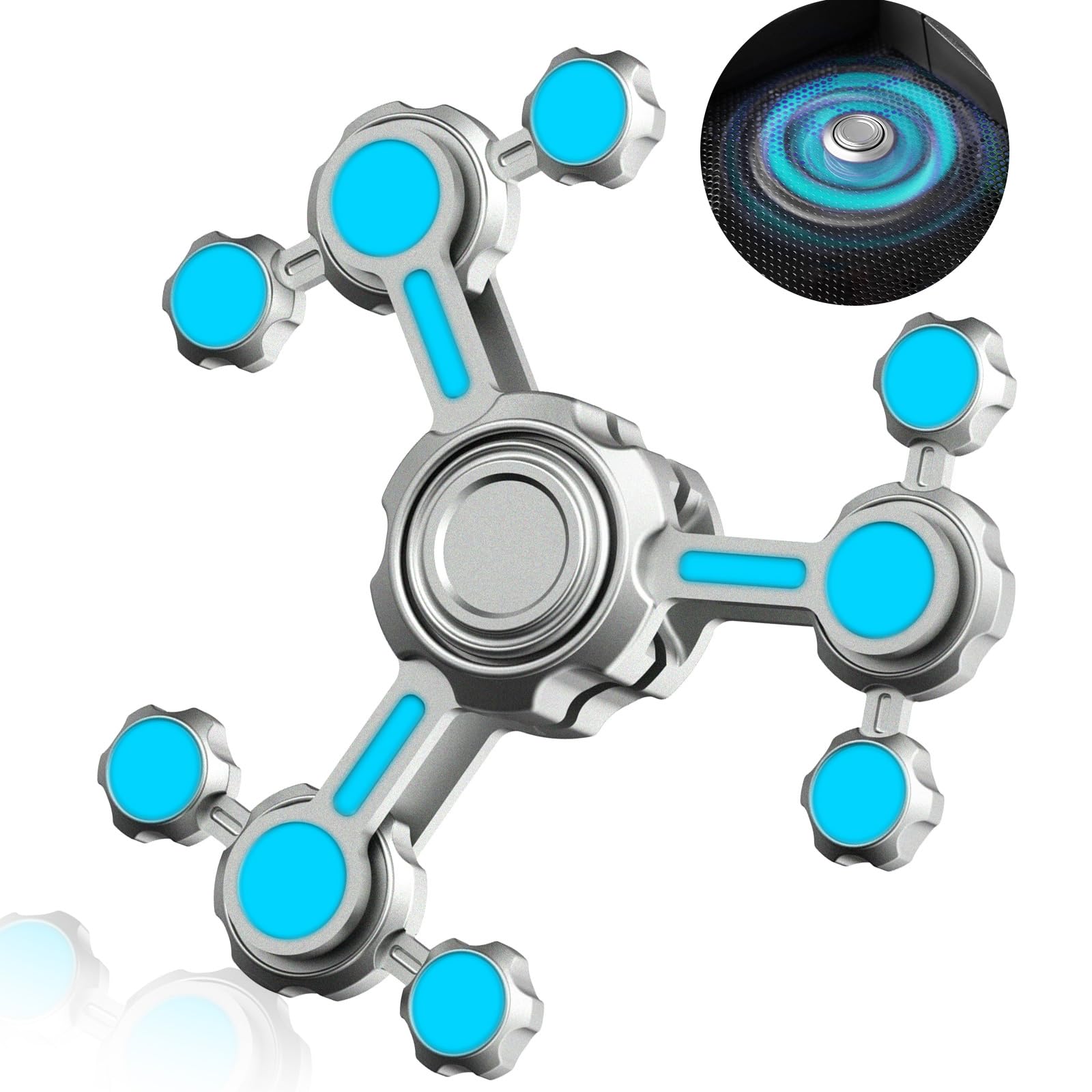 Gear Fidget Spinner Toy for Kids Adults, Light Up in The Dark Finger Gyro for 4 5 6 7 8 9 10 11 12 Years Old Boys, Stress Relief Desk Toy Novlety Cool Gadget for Boys Age 4-12