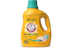 ARM & HAMMER Sensitive Skin Liquid Laundry Detergent, Fresh Scent, 105 fl oz, 105 Loads