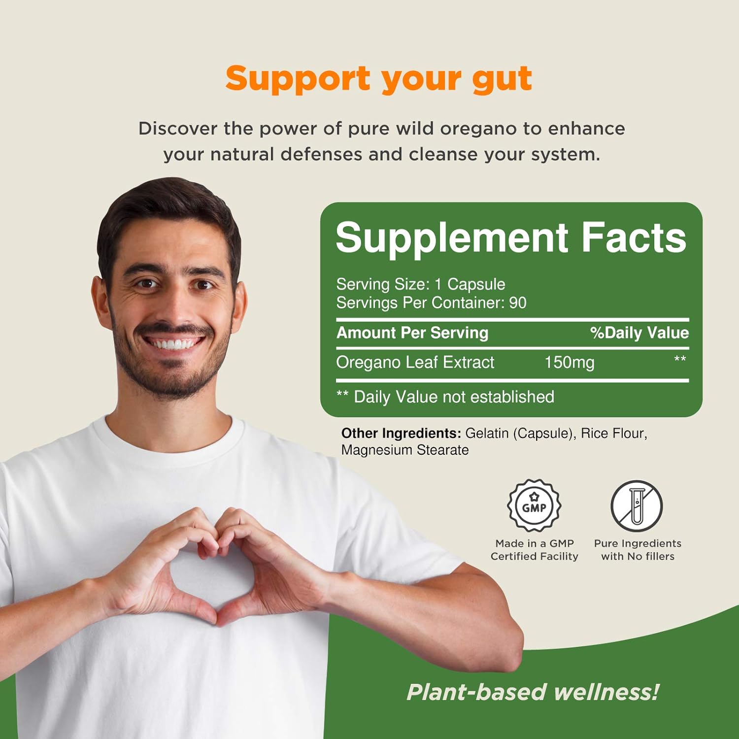 Pure Wild Oregano Oil Capsules - Oil of Oregano Capsules for Immune Support Heart Health and Upset Stomach Relief - Soluble Fiber Antioxidant Supplement Capsule for Bone Health and Energy Boost: Health & Personal Care