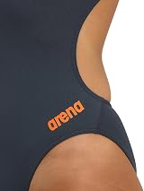 ARENA Women's Solid Challenge Team Swimsuit Asphalt Black view 4