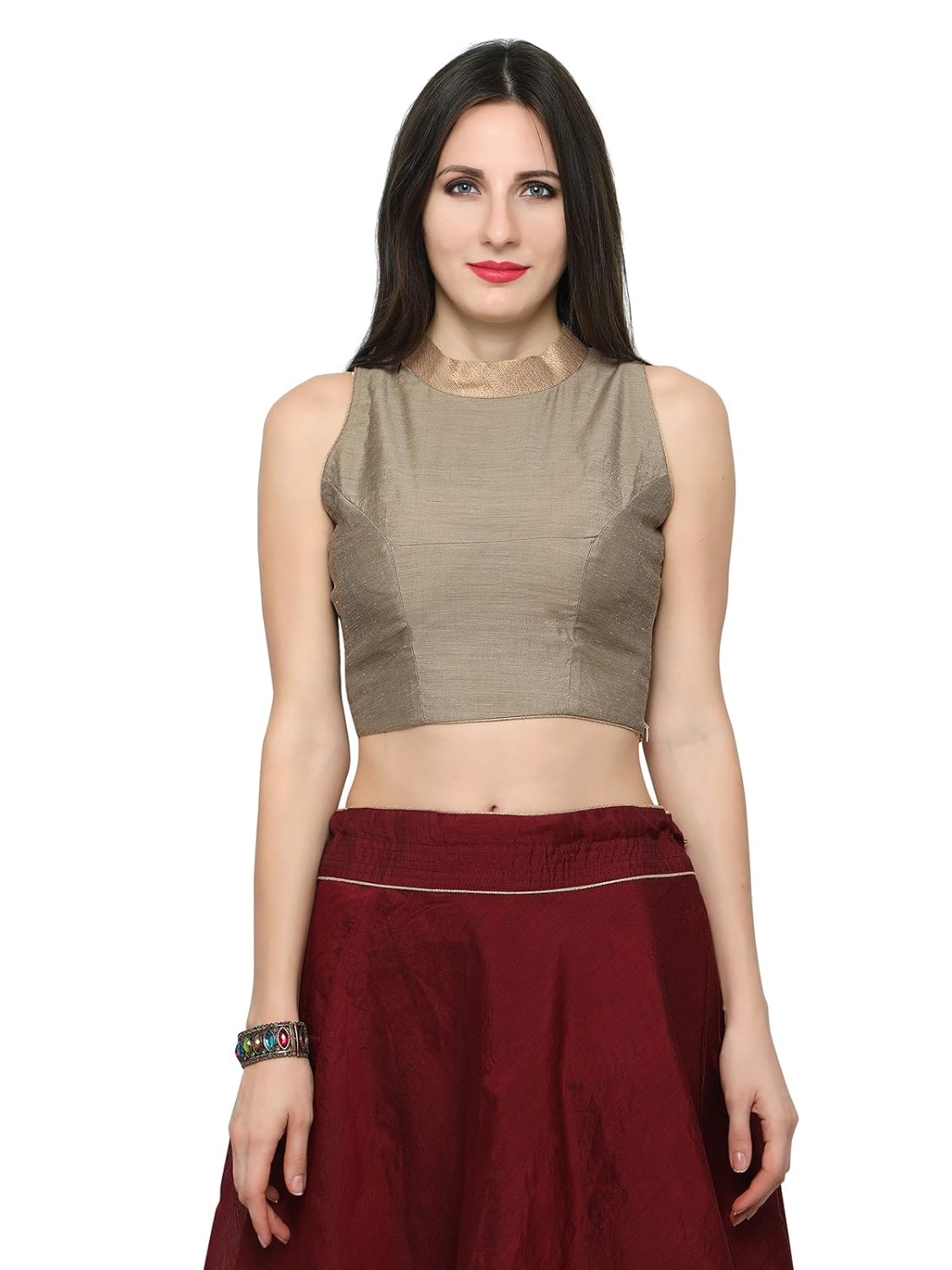 inddus women's cotton lehenga choli (ind-ifw-53, maroon, free size)