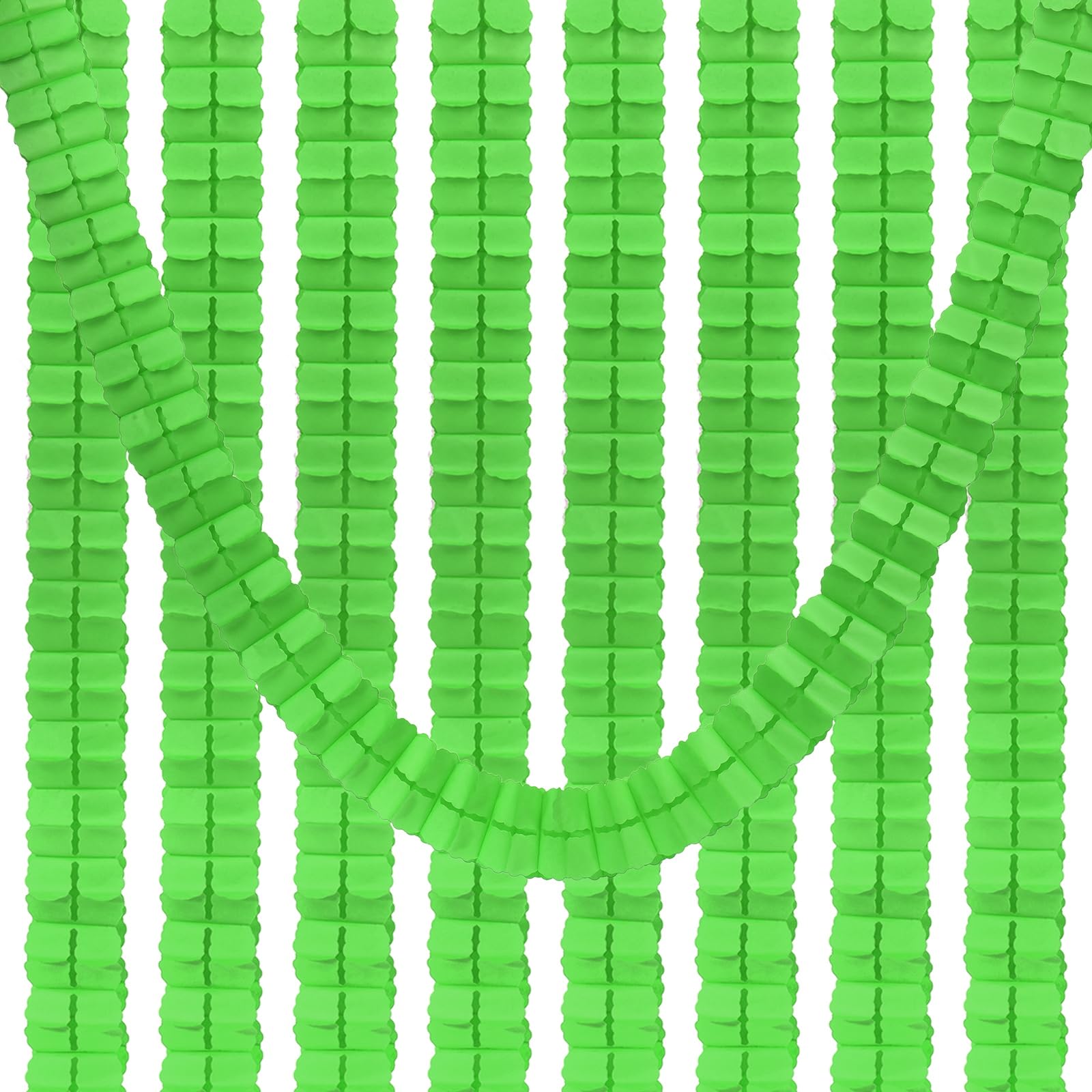 PATIKIL 9.8ft Four-Leaf Garland, 9 Pack Tissue Paper Hanging Flower Garland Reusable Streamers for Party Wedding Backdrop Decorations, Lime Green