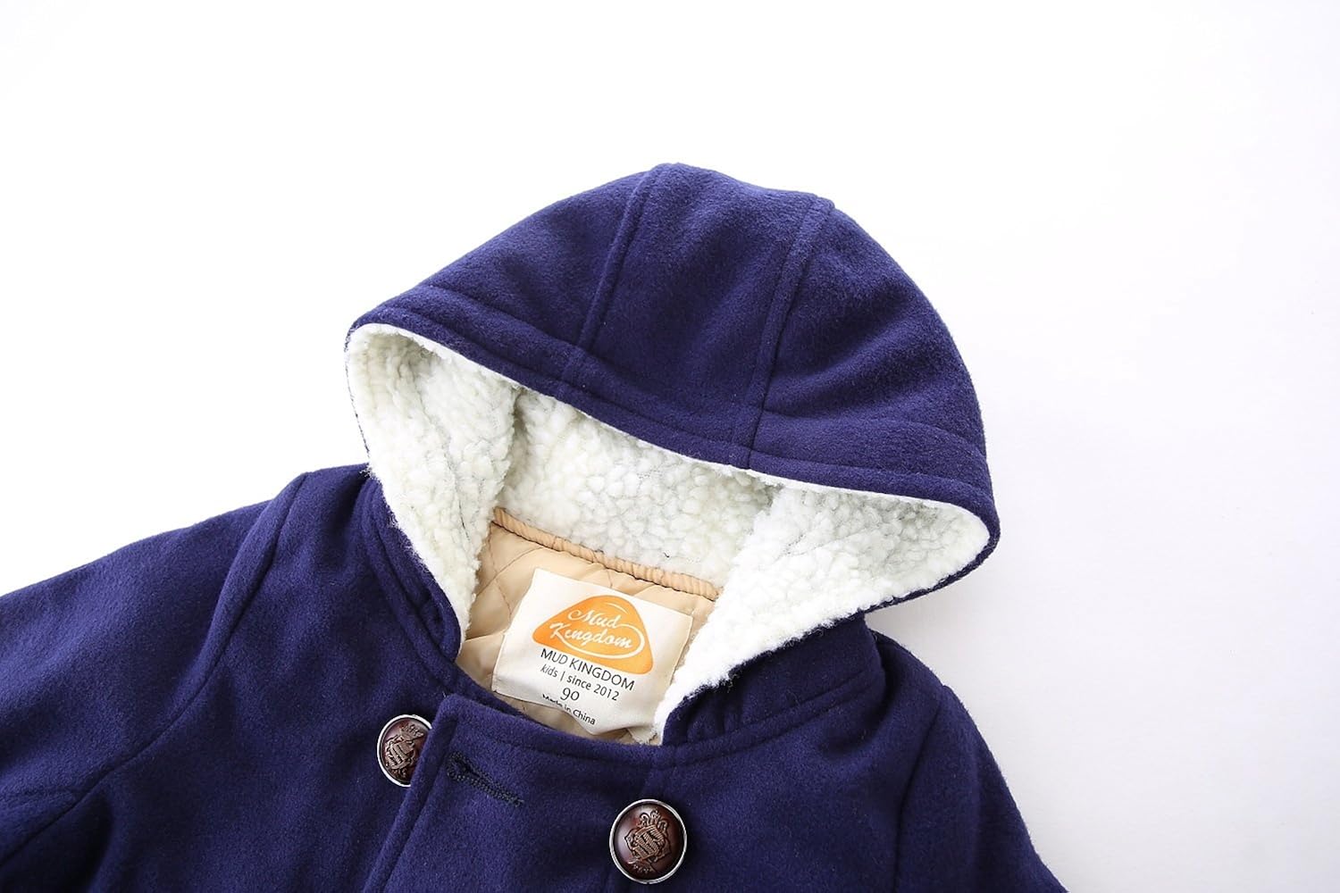 Mud Kingdom Boys Dress Coats with Hood Faux Wool Overcoat: Clothing