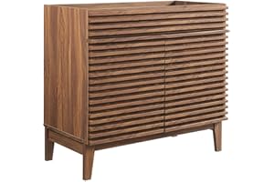 Modway Render 36" Bathroom Vanity Cabinet in Walnut - Sink Basin Not Included