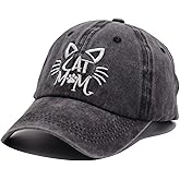 OASCUVER Cat Mom Hats, Mama & Papa Bear Baseball Cap Denim Cotton Adjustable Unisex Hat
