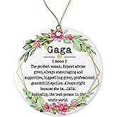WolfeDesignPDD Gaga Noun Ornament - Christmas Ornament for Gaga - Mother's Day Ornament - Gaga Gifts - Gaga Definition - Keepsake Printed on Both Sides