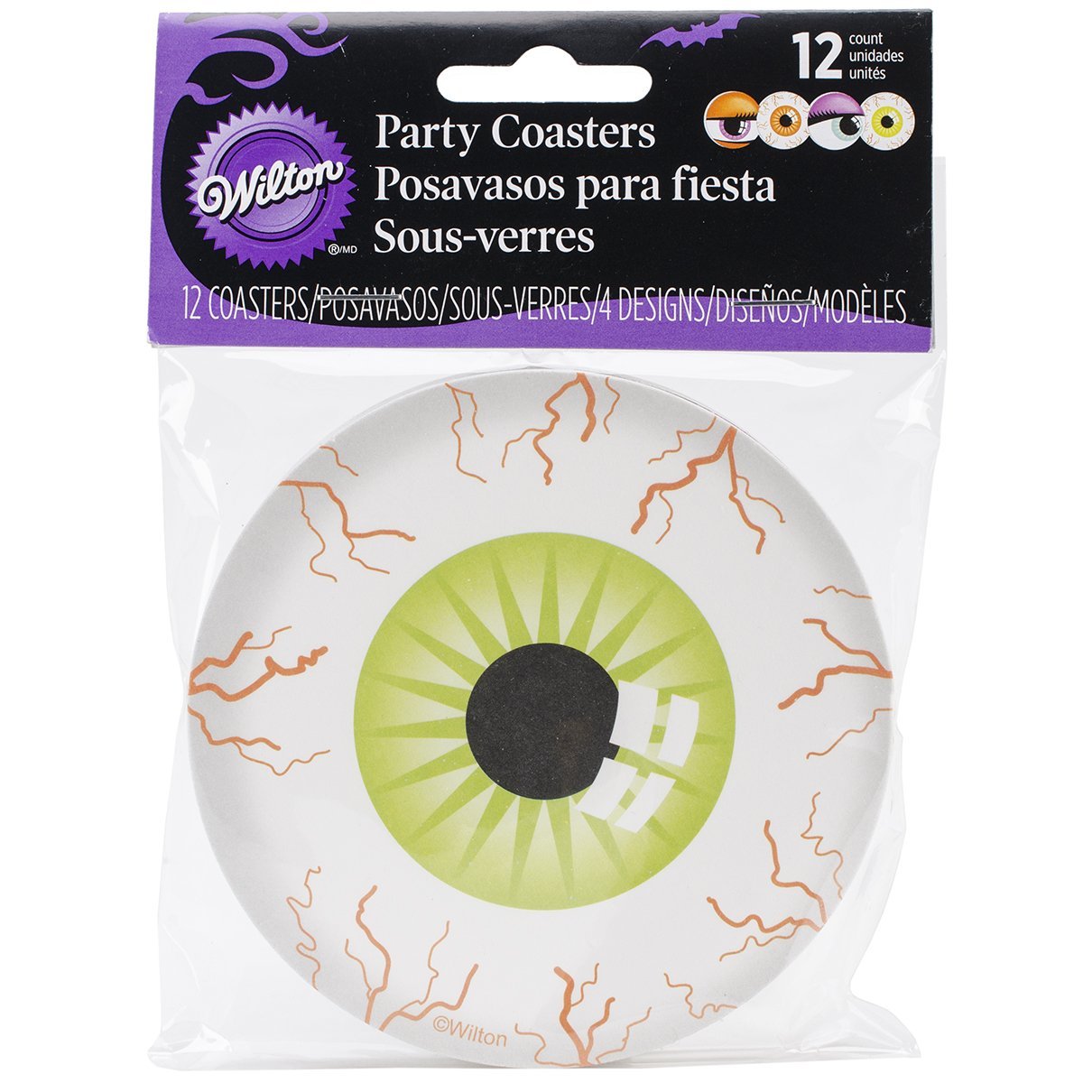 Wilton 12-Piece Halloween Eyeballs Coasters
