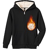 MoFiz Kids Fleece Jackets Sherpa Lined Hoodie Jacket Hooded Zip up Sweatshirt Coats for Boys Girls Winter Casual Outerwear