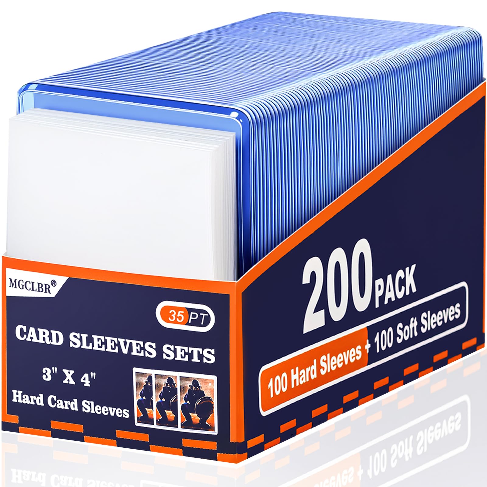 Photo 1 of ***FACTORY SEALED*** 3"x4" Ultra Clear Top Loaders for Cards - 200 Pcs (100 Hard Card Sleeves + 100 Soft Sleeves), Acid-Free Baseball Card Protectors, Fits Baseball/MTG/TCG Standard Cards