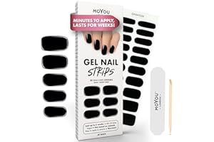 MOYOU London Semi Cured Gel Nail Strips - 20 Pcs. Gel Nail Wraps for Salon-Quality Manicure - Works with Any UV Lamp - Easy to Apply, Trim, & Remove Nails Stickers