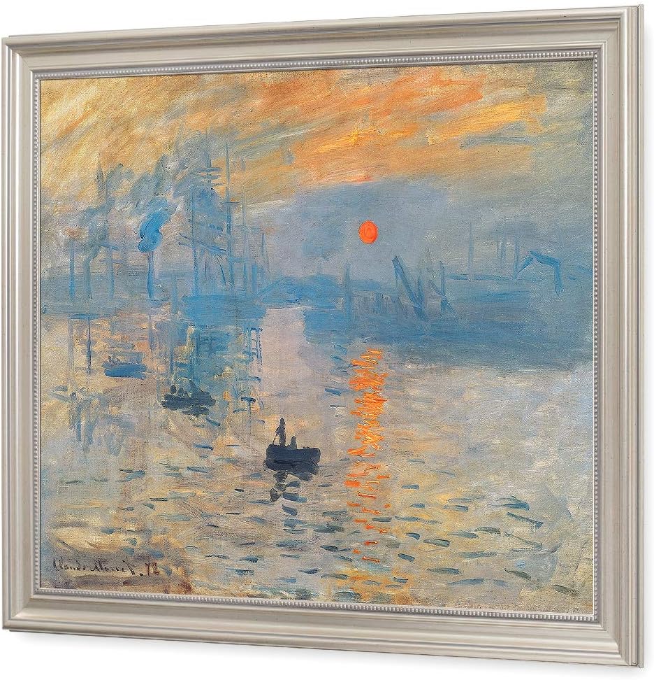 DECORARTS - Impression Sunrise, Claude Monet Classic Art. Giclee Prints Framed Art for Wall Decor. Framed Size: 24x20