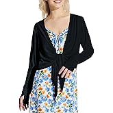 baleaf Women's 2025 UPF 50+ Cropped Cover Up Cardigan Tie Front Lightweight Summer Sun Wrap SPF Shirts Beach Outdoor