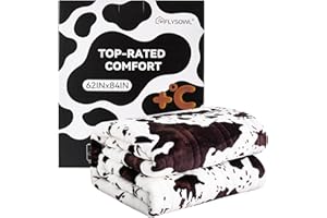 FLYSOWL Cow Print Blanket Throw Blanket All-Season Throw Warm Blanket Ultra Soft Blanket Cute Farmhouse Decor for Bed Couch T