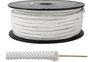 Artilife 5/16"(8mm) x 100 FT(30m) Wire Center Flagpole Rope, Braided Polyester Line with Steel Center Marine Grade Flag Pole 