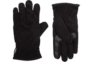 isotoner Men's Fleece Touchscreen Glove, Water-Repellent with a Sherpa Soft Lining