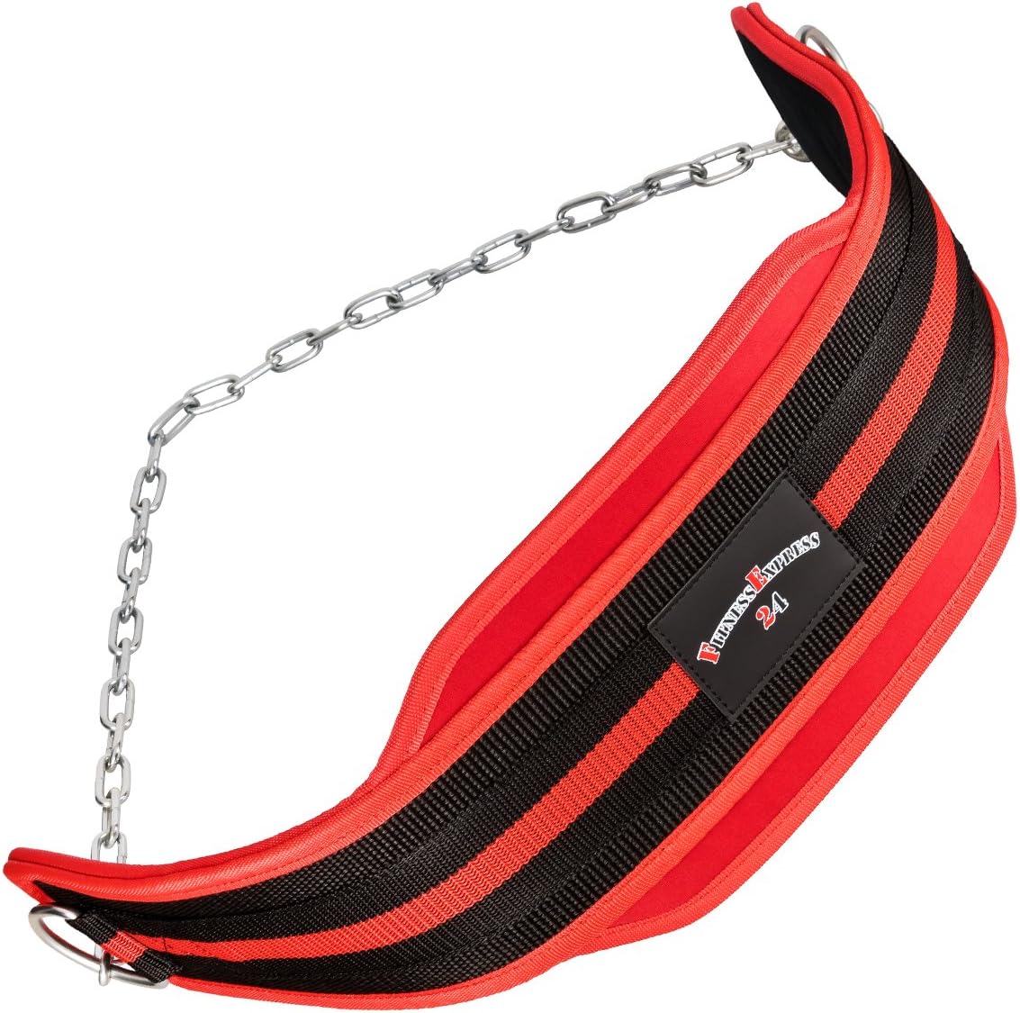 Nylon Dipping Belt/('& Dip)/Weight Belt with Chain Black/Red