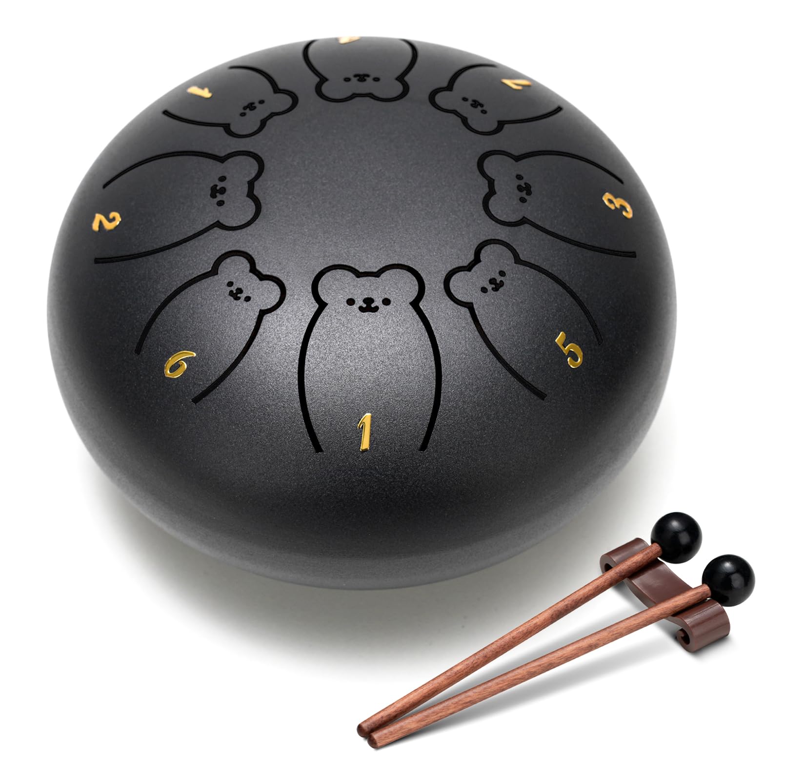 Photo 1 of CAHAYA Steel Tongue Drum Set 6 Inch 8 Notes Steel Hand Drum with Music Book Drum Mallets Finger Paddles and Carry Bag for Kids Gift Musical Education Meditation Yoga CY0359